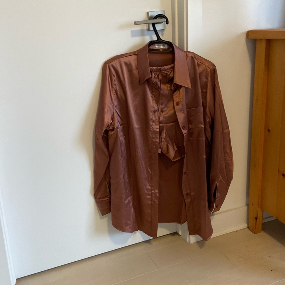 Silk Pajamas Set (Shirt and Shorts)